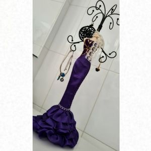 Purple Doll Jewelry Stand Holder Mannequin